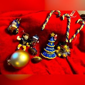 WVU West Virginia Mountaineers Christmas Ornament bundle, excellent condition.